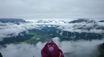 Cloud covered mountains